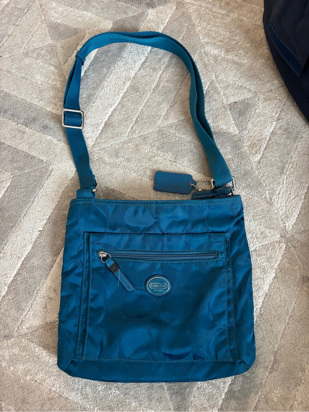 Coach Teal Nylon Shoulder Crossbody